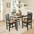 thumbnail image 4 of Costway 5 Pcs Mid Century Modern Black 29.5'' Dining Table Set 4 Chairs W/Wood Legs Kitchen Furniture, 4 of 12