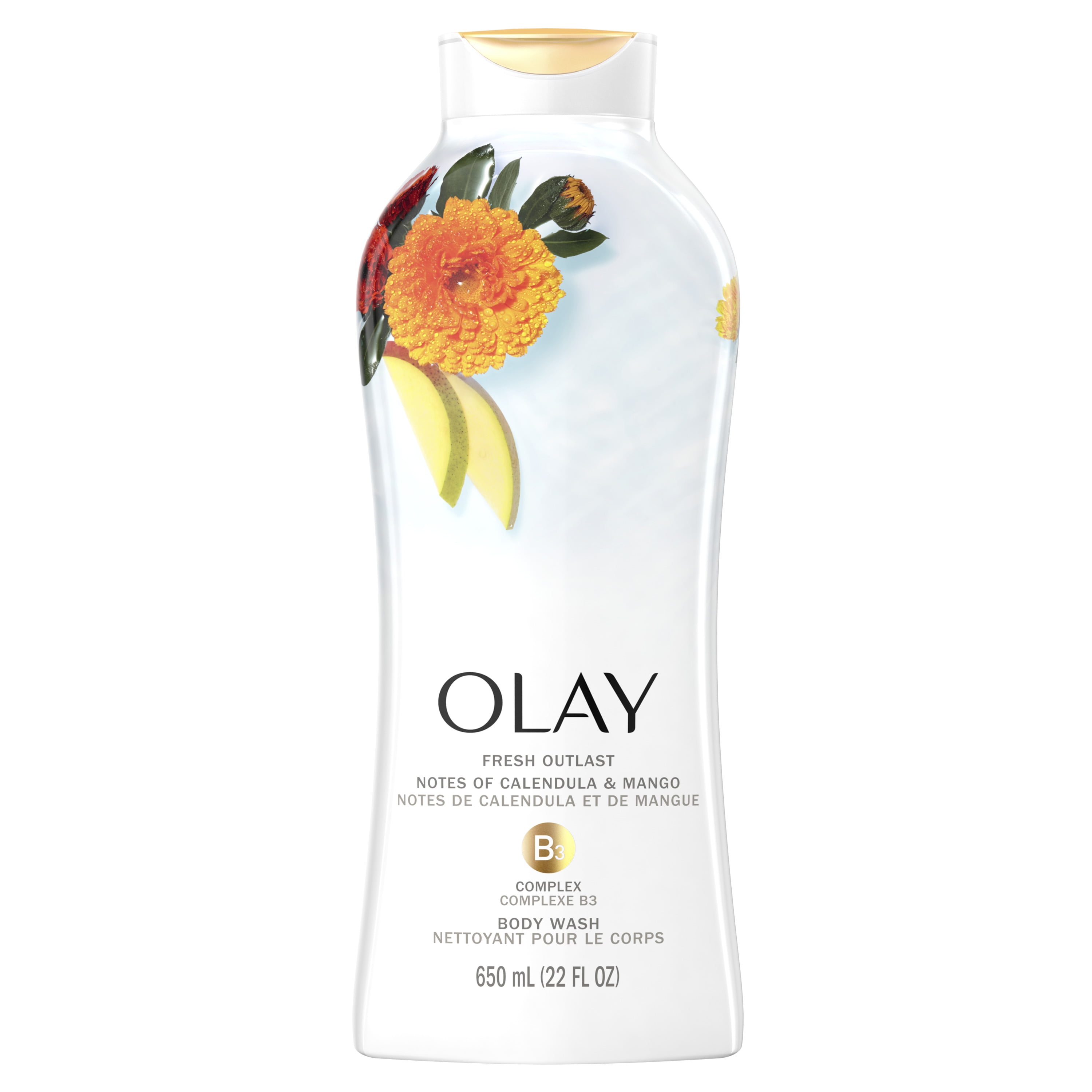 Olay Fresh Outlast Notes of Calendula & Mango NeCountar Body Wash, 22