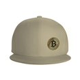 thumbnail image 3 of DouZhe Flat Brim Cap Snapback Hat, Bitcoin Virtual Crypto Coin Prints Adjustable Yellow Adult Baseball Cap, 3 of 6