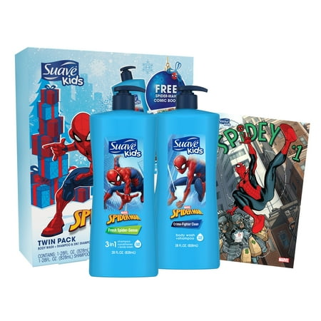 Suave Kids 3 Pc Spider Man Gift Set Shampoo Conditioner Body