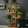 thumbnail image 5 of 6 Tier Strength Wood Flower Rack Ladder Plant Stand Holder Bonsai Shelf Indoor Outdoor, 5 of 10