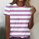 thumbnail image 1 of Fiudx Camisas para Mujer Camiseta de Manga Corta con Cuello Redondo y Estampado Informal para Mujer, 1 of 4