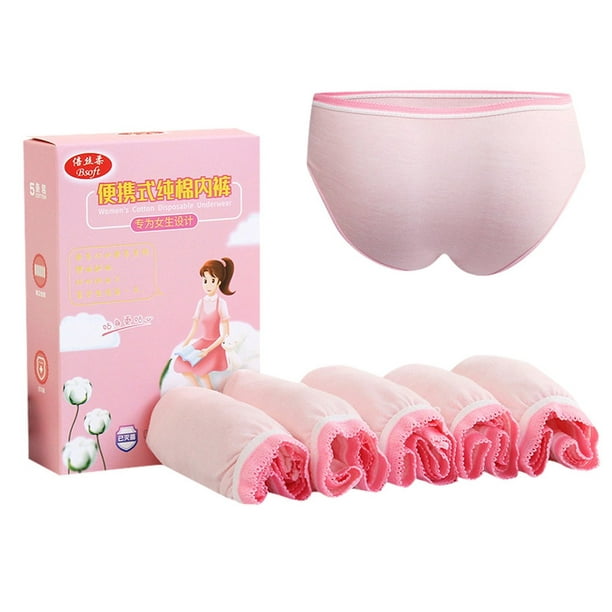 Lingerie For Women 5 PC Travel Disposable Briefs Women Cotton Panties 1 Box  Underwear Underwear Women