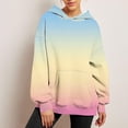 thumbnail image 4 of HAPIMO Rollbacks Hoodie Sweatshirt for Women Half Zip Pocket Drawstring Pullover Tops Gradient Color Long Sleeve Relaxed Womens Sweatshirt Teen Girls Clothes Beige M, 4 of 5
