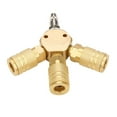 thumbnail image 1 of Air Splitter, Hex Style Manifold Air Compressor Accessories for Wide Used, Industrial Coupler Quick Connect Fittings (1/4", Gold), 1 of 8