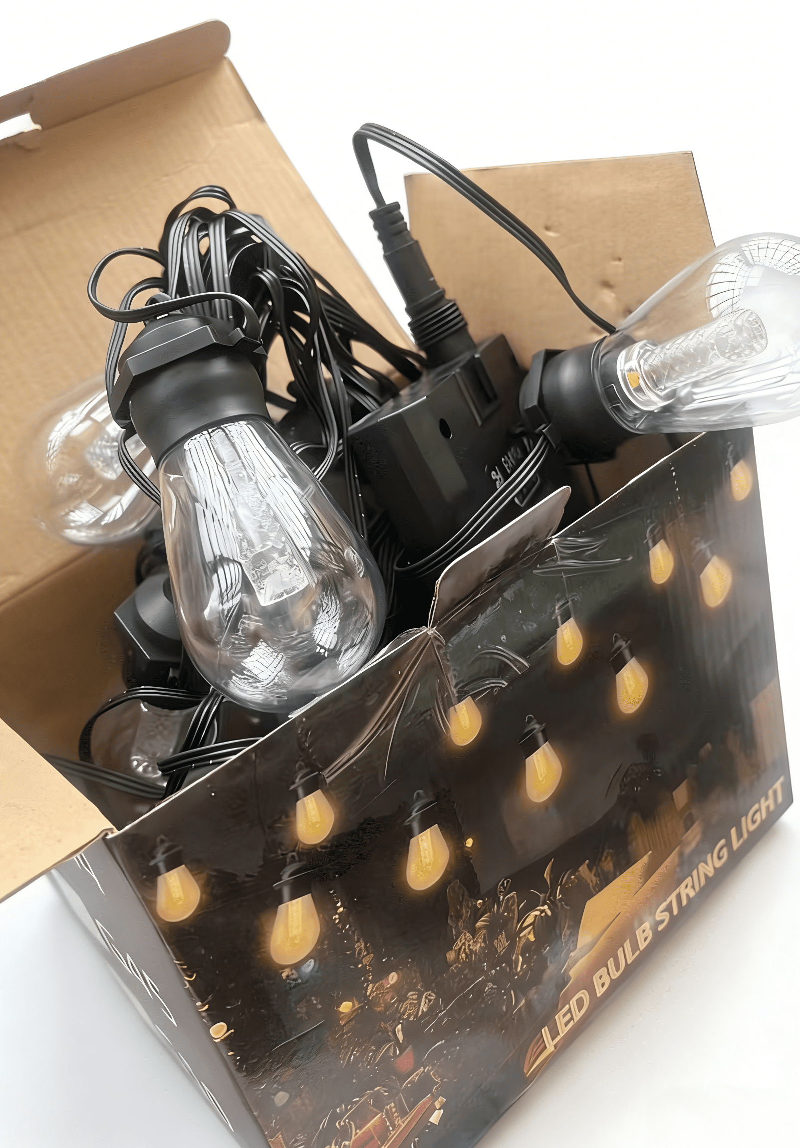 36 FT Outdoor String Lights with 15 Shatterproof Patio Vintage Edison Bulbs,2700K Dimmable, IP65 Waterproof for Outside, Patio Chrismas New Year Decor