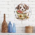 thumbnail image 6 of Round Clock Gold Clock 9.84*9.84 Inch Round Art Clock Decorative Clock Creative Clock Dual-Purpose Clock Wall Clock Clock Fashion Decoration Teacup Puppy, 6 of 9