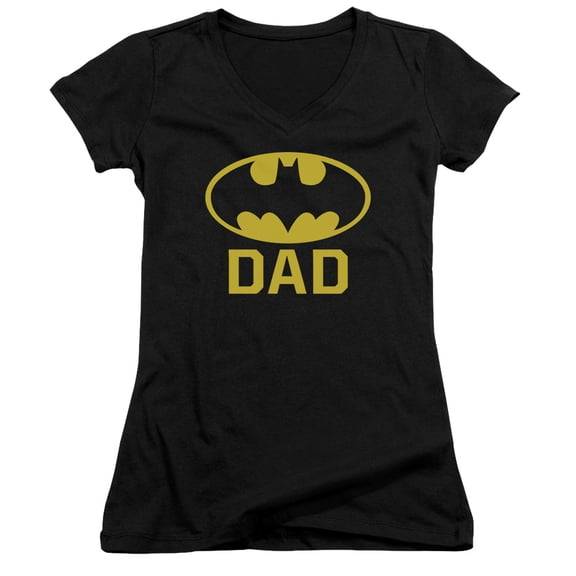 Batman Bat Dad Junior Women's T-Shirt V-Neck Black