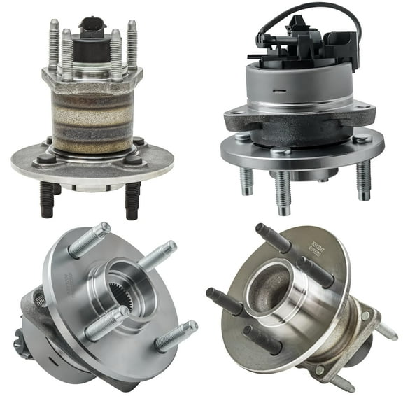 Detroit Axle - 4 Lug w/ABS Front and Rear Wheel Bearing and Hub Assembly Set for 2005 2006 2007 2008 2009 2010 Chevrolet Cobalt - [2003-2007 Saturn Ion] - 2007-2010 Pontiac G5 - [2005-2006 Pursuit]