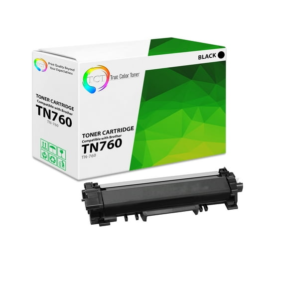 TCT TN760 Toner Cartridge - Premium Compatible Replacement for Brother TN-760 TN760 Black High Yield
