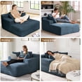 thumbnail image 6 of AVENIX 66" Oversized Chaise Lounge Chair Indoor, Boneless Cloud Sofa Bed, No-Assembly Deep Seat Sleeper Couch for Living Room,3 Pillows,Corduroy Dark Gray, 6 of 8