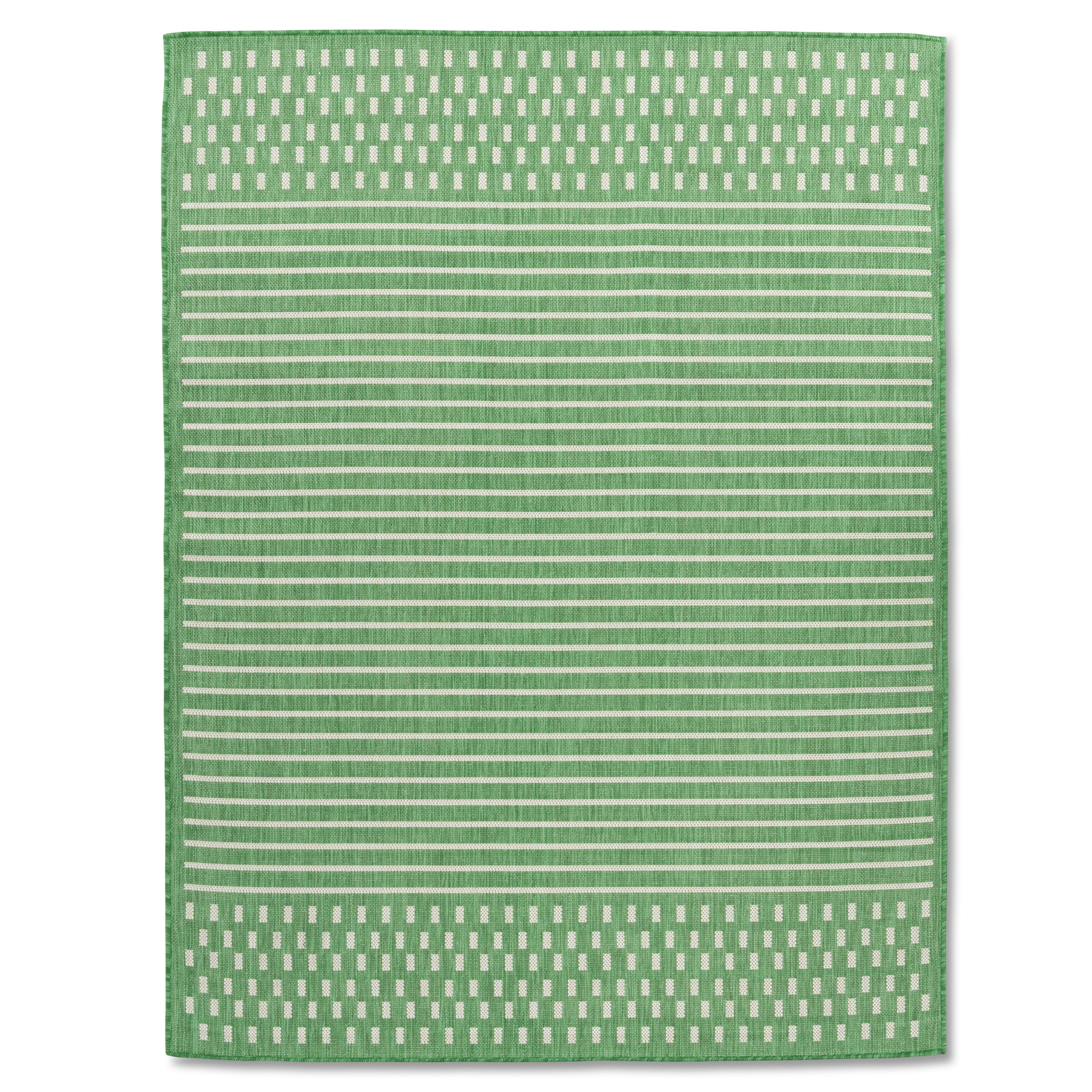 Quick Dry Green Lines Indoor Outdoor Rug