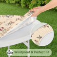 thumbnail image 5 of Pioneer Flower Floral Print Pattern Round Fitted Tablecloth with Elastic Edge,Dining Table Cover Waterproof,Outdoor Round Tablecloth for Camping,Dining,Indoor and Outdoor, 5 of 7