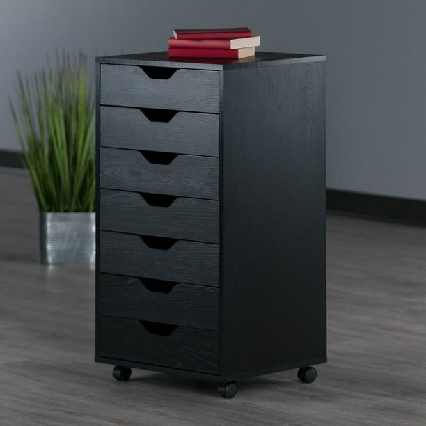 Rolling Filing Cabinet Wooden 7 Tier File For Office Mobile Organization And Storage Cart With Wheels Under Desk Organizer Cabinets 19 2x15 9x26 3in Black A1367 Com Rolling Filing Cabinet Wooden 7 Tier, Under Desk Cabinets