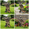 thumbnail image 6 of 18.98'' Large Owl Statue Garden Decor Outdoor Indoor, Hand-Painted Resin Owl Sculpture on Tree Stump, Wildlife Figurine Yard Art Ornament for Patio Lawn Porch Housewarming Gift,Brown, 6 of 7