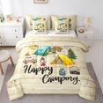thumbnail image 1 of YST Ensemble de Douillette Rustique en Planches de Bois Happy Camping, Polyester, Format Grand Lit (7 Pcs), 1 of 5
