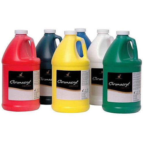 Chroma Chromacryl NonToxic Premium Acrylic Paint, .5Gallon, Set of 6