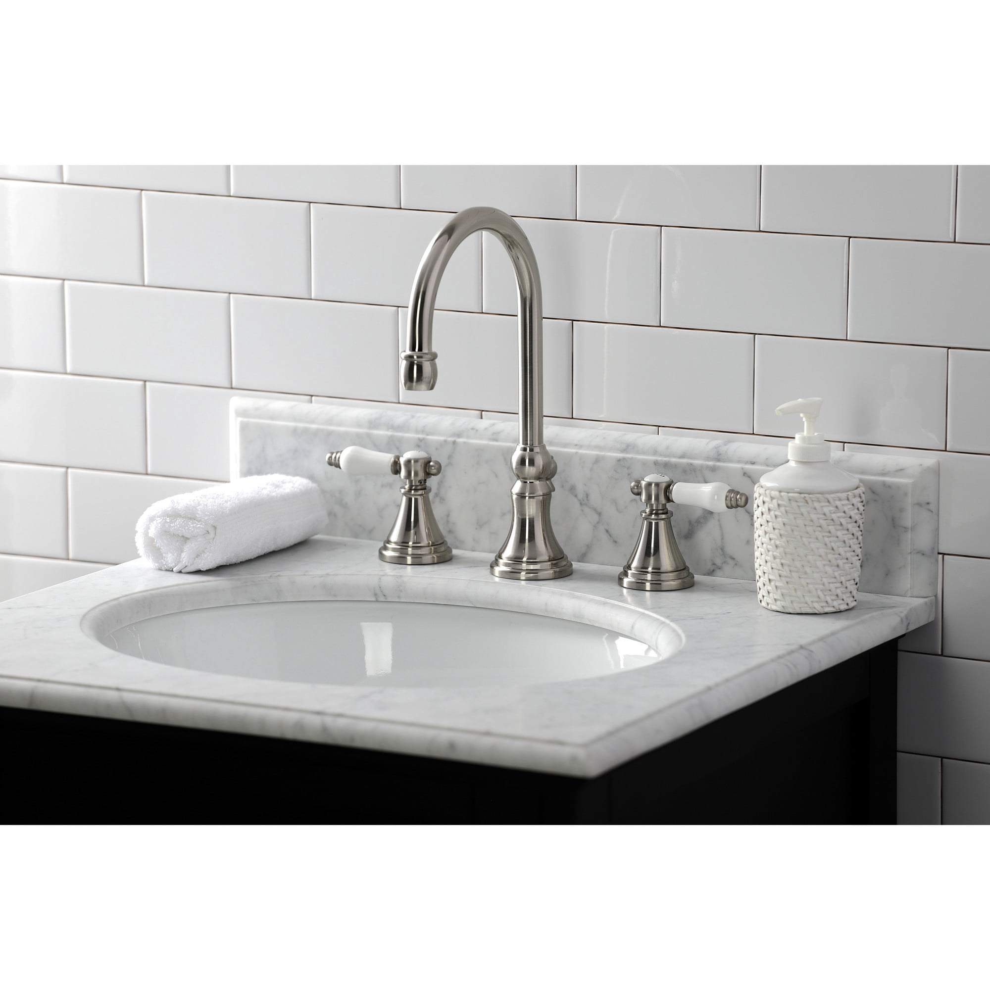 Kingston Brass KS2988BPL Bel-Air Widespread Bathroom Faucet with Brass Pop-Up, Brushed Nickel