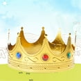thumbnail image 2 of Golden Royal King Crowns,Delicate Birthday Crown Hat Princed Costume Accessories Halloween Shower Party Photo Props, 2 of 8