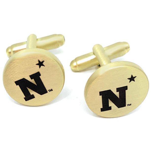 Laser Engraved Gifts Naval Academy Navy Cuff Links Brushed Gold
