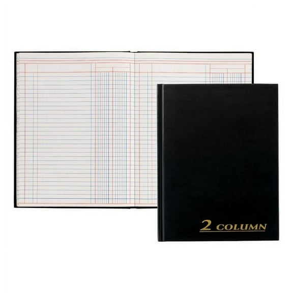 Adams® 2-Column Account Book, 9 1/4" x 7", Black