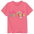 thumbnail image 2 of School Uniform Tshirts Boys Girls Letter Print T Shirt Short Sleeve Casual Wear Girls Graphic Tees Hot Pink 3-4 Years, 2 of 3