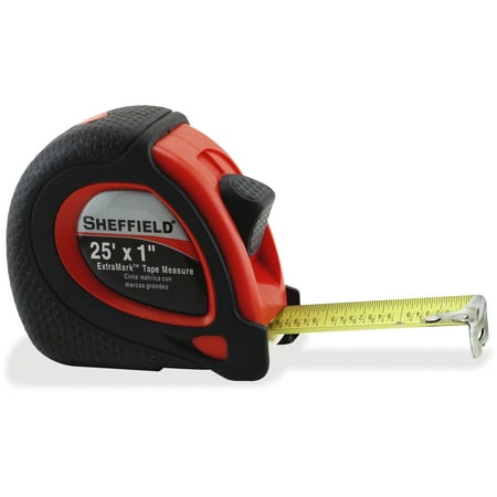 Sheffield Great NeckExtraMark Tape Measure, Black, Red, 1 Each (Quantity)