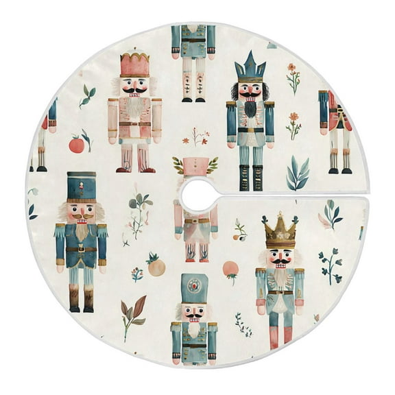 Ryvnso Christmas Tree Skirt Nutcracker Soldiers Christmas Xmas Tree Skirts Ornament Home Decorations 35.4"