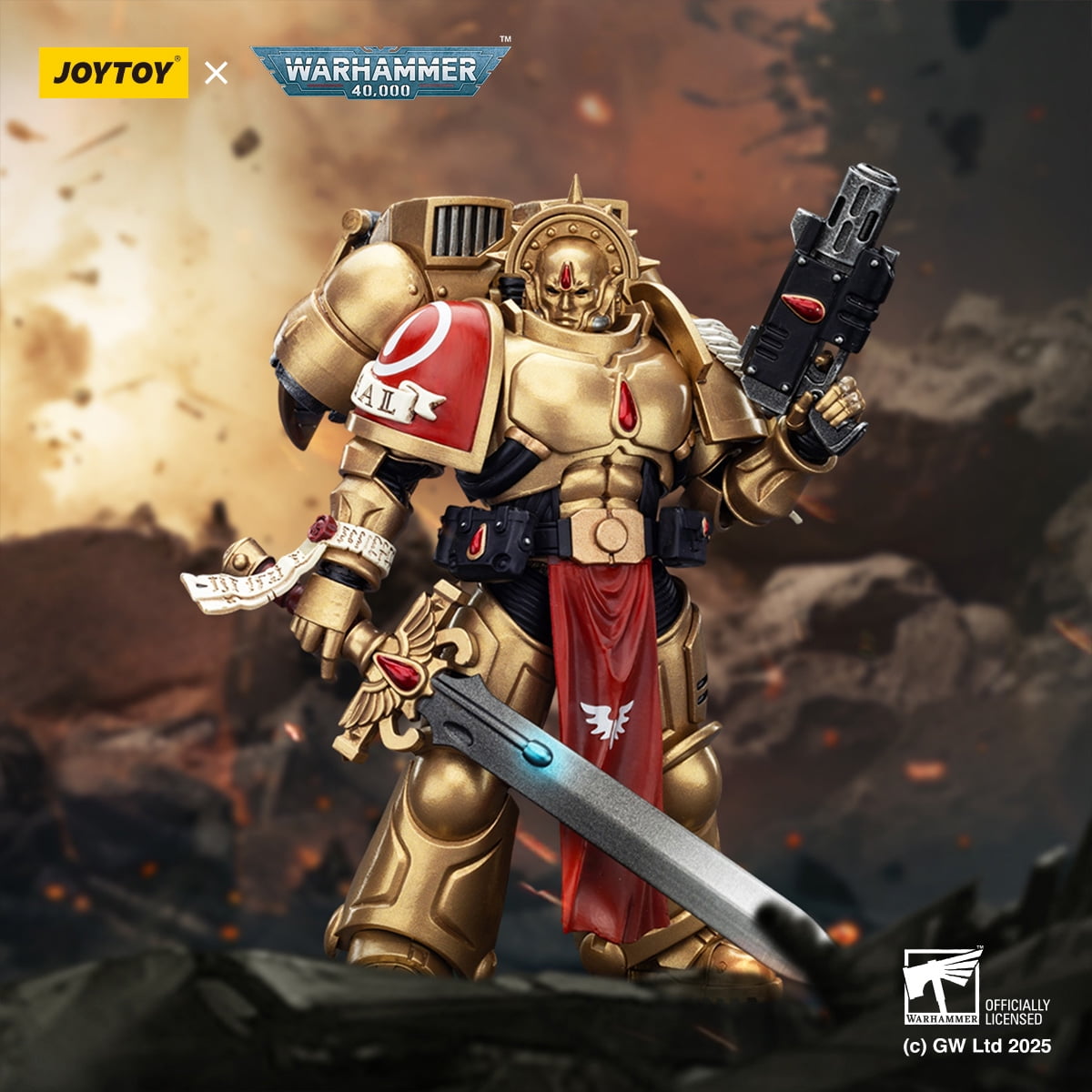 [IN STOCK] JOYTOY Warhammer 40K 1/18 Action Figures Blood Angels Sanguinary Guard 1 with Inferno Pistol and Encarmine Blade