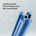 thumbnail image 3 of POWERTEC 4PK 24" 2020 T-Slot Aluminum Extrusion Profile Linear Rail - Anodized Blue, European Standard 20mm x 20mm - for CNC Machines, 3D Printer Frames, Custom Enclosures (74001N), 3 of 9