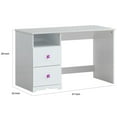 thumbnail image 5 of Benjara Wooden Table Desk with 2 Drawers and 1 Open Compartment, White, 5 of 5