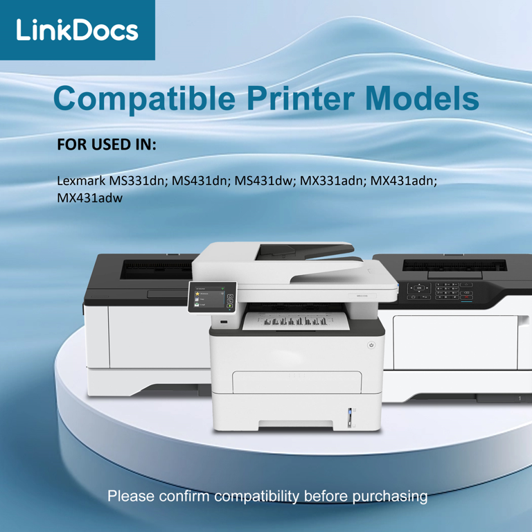 55B1H00 High Yield Black Toner Cartridge - Remanufactured For Lexmark Printers, 15,000 Pages