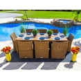 thumbnail image 5 of Malmo 9-Piece Resin Wicker Outdoor Patio Furniture Dining Table Set In Natural w/ Dining Table and Eight Chairs (Full-Round Natural Wicker, Sunbrella Canvas Charcoal), 5 of 10