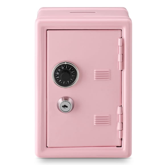 Younion Money Safe And Cash Lock Box Mini Size Security Safe Box For Money Jewelry And Valuables 4.6""X 4.2""X 6.9"" Pink