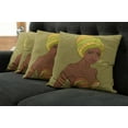 thumbnail image 2 of Ambesonne African Throw Pillow Cover 4 Pack, Fashion Lady with Earrings, 18", Multicolor, 2 of 6