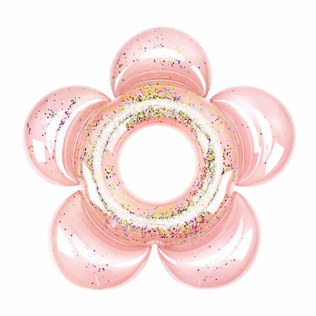 Flota hinchable para piscina HeySplash para adultos con purpurina en oro rosa