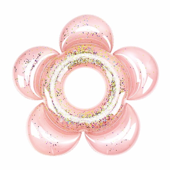 Flota hinchable para piscina HeySplash para adultos con purpurina en oro rosa