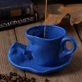 thumbnail image 3 of Kiss Coffee Cup With Saucer and Spoon Romantic Design Durable Coffee Cup for Cereal Water Juice and Orange, 3 of 10