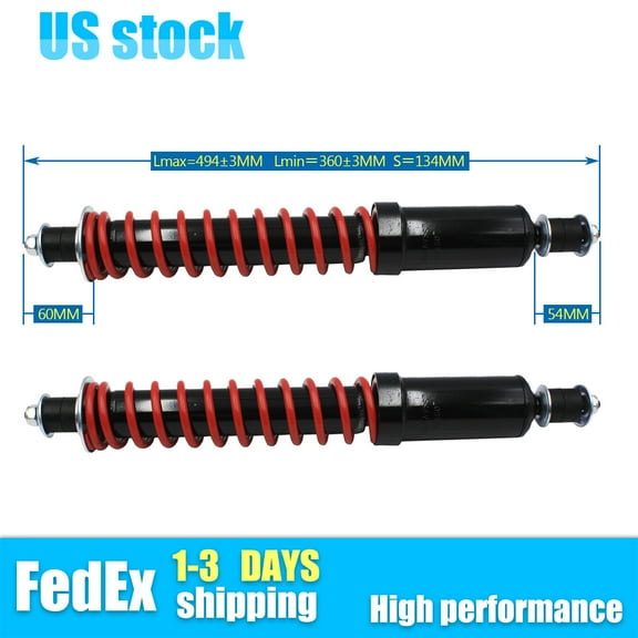 Set of 2 EZGO TXT & Medalist Golf Cart Front Heavy Duty Coil Shock for 1994-Up