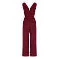 thumbnail image 6 of Inleife Sleeveless Jumpsuit Wrapped V Neck Elegant For Womens Dressy Casual Romper Outfits Wine XL, 6 of 7