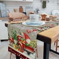 thumbnail image 5 of Christmas Table Runner, Red Cardinal Bird Snow Linen Table Runners, Rustic Xmas Truck Gnome Table Cloth Runner for Wedding Party Holiday Kitchen Dining Home Everyday Decor 13"X72", 5 of 5