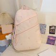 thumbnail image 3 of Bow Print Large Capacity Backpack, Multi-Pocket Zipper Closure School Bag with Pendant for Travel Work Shopping (Pink), 3 of 10