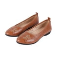 thumbnail image 3 of Women's Wedge Cut-Out Flats Breathable Soft Sole Slip-On Casual Summer Footwear Brown 42, 3 of 9