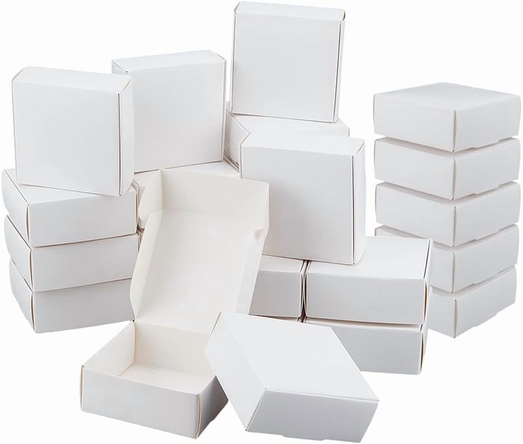 50Pcs Small Cardboard Boxes 3x3x1.2 Inch Square Jewelry Kraft Box Corrugated Mailer Box Brown Cardboard Present Boxes for Present Wrapping Packaging Small Items