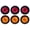 3x Amber+3x Red, variant on 2" Round Trailer 9 LED Clearance Side Marker Lights DOT FMVSS 108 2x Amber