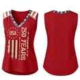 thumbnail image 5 of Iaqnaocc Usa Flag Tank Tops for Women Summer Patriotic Loose Fit Sleeveless V Neck 250 Anniversary Usa Flag 250 Anniversary USA Flag 4th Of July Shirts Women Independence Day 1776 T-Shirt Red S, 5 of 7