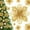 Gold, variant on 24 Pcs Poinsettias Artificial Christmas Flowers, Silver Christmas Tree Decorations, White Glitter Christmas Ornaments for Xmas Wreath Garland Winter Wedding Decorations
