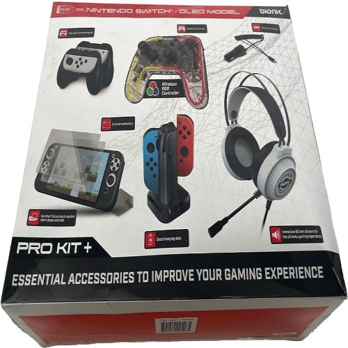 Open Box - Bionik Kit for Switch/Switch OLED: Grip Caps, Wired Headset, Screen Protector