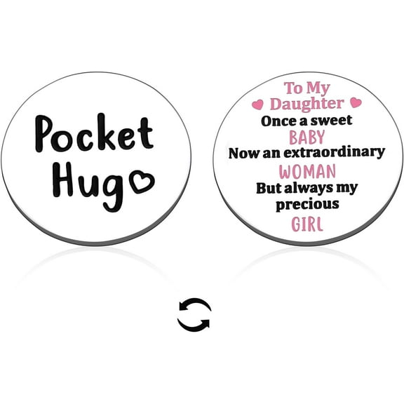 Cool College Valentines Gifts, Gifts for Daughter Teens 16-18, Birthday Gifts, Daughter Gifts from Mom Dad, Pocket Hug Token, Valentines Gifts for Daughter Girls