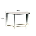 thumbnail image 5 of Semi Circular Tabletop Sofa Table with Metal Apron Trims, Black and Brown- Saltoro Sherpi, 5 of 6